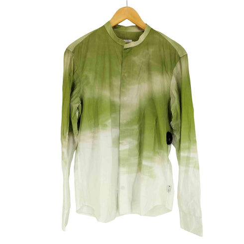 アルマーニコレツィオーニ ARMANI COLLEZIONI ムラ染バンドカラーシャツ スナップボタン メンズ M