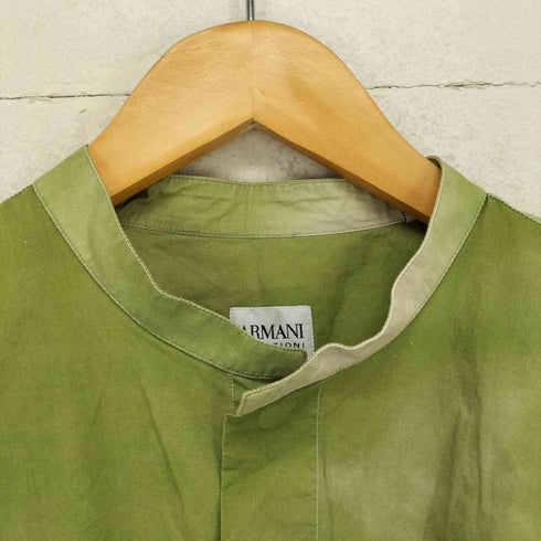 アルマーニコレツィオーニ ARMANI COLLEZIONI ムラ染バンドカラーシャツ スナップボタン メンズ M