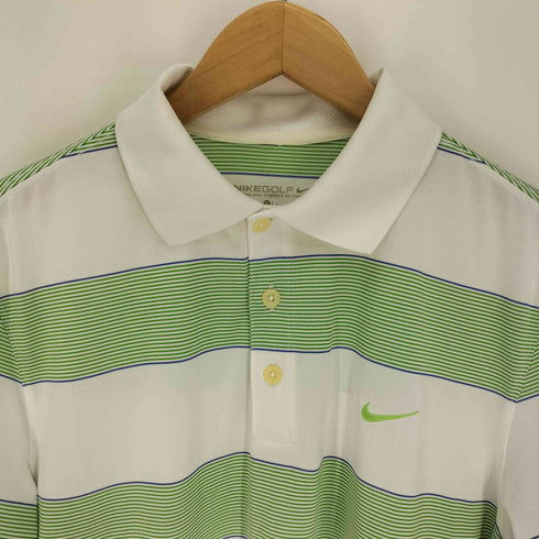 ナイキゴルフ NIKE GOLF スウッシュ ロゴ 刺繍 ボーダー ポロシャツ メンズ import:L