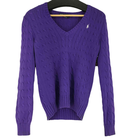 ラルフローレンスポーツ RALPH LAUREN SPORT Vネック コットン ケーブル 長袖 ニット レディース import:M