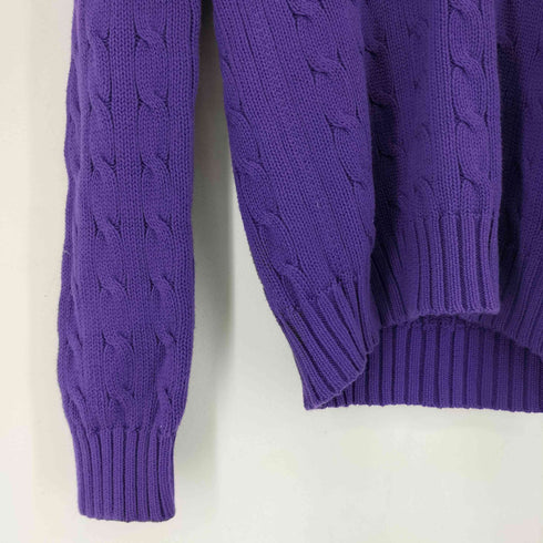ラルフローレンスポーツ RALPH LAUREN SPORT Vネック コットン ケーブル 長袖 ニット レディース import:M
