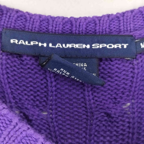ラルフローレンスポーツ RALPH LAUREN SPORT Vネック コットン ケーブル 長袖 ニット レディース import:M