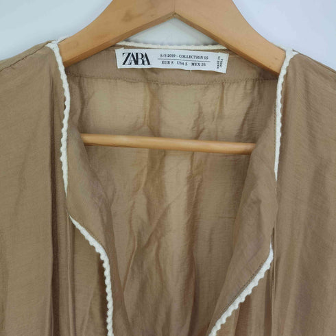 ザラ ZARA COLLECTION 05 ビーズデザイン ウエストコード Vネック ワンピース レディース import:S