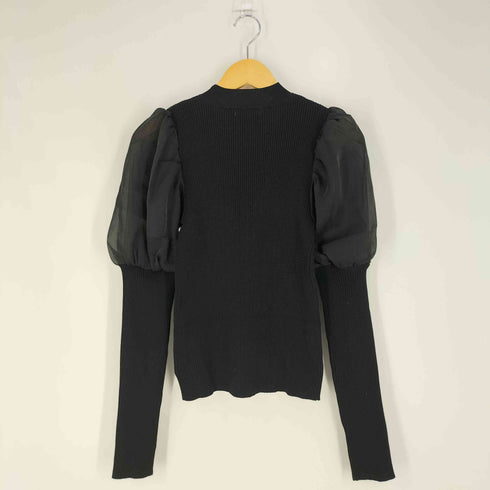 リエンダ rienda バルーンショルダーコンビKnit TOP レディース FREE