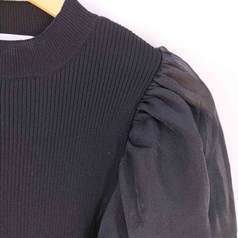 リエンダ rienda バルーンショルダーコンビKnit TOP レディース FREE