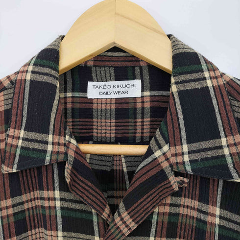 タケオキクチ TAKEO KIKUCHI OLD 初期 レーヨン混 オープンカラーシャツ シースルー メンズ JPN:2