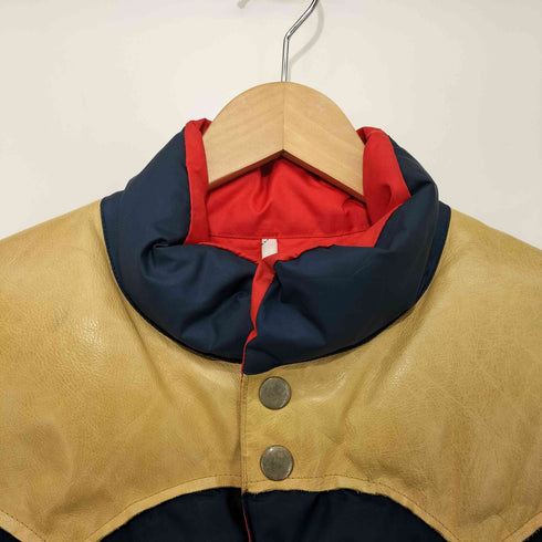 ラグビーラルフローレン Rugby Ralph Lauren 00S ナイロン レザー切替 ダウンベスト メンズ import:S