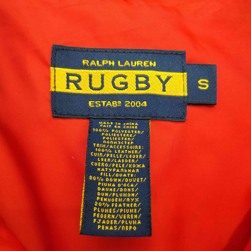 ラグビーラルフローレン Rugby Ralph Lauren 00S ナイロン レザー切替 ダウンベスト メンズ import:S