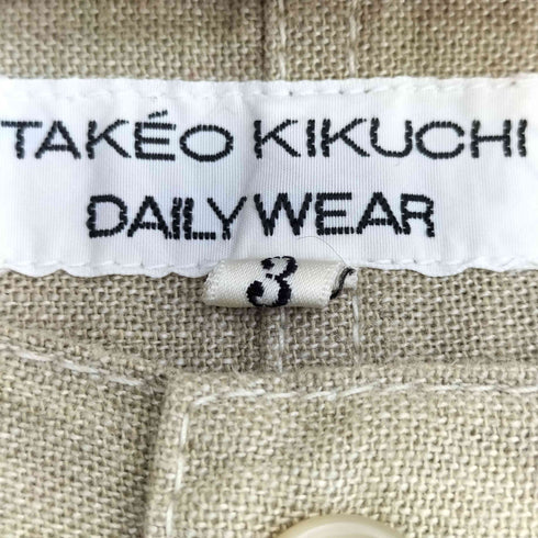 タケオキクチ TAKEO KIKUCHI OLD 初期 レーヨンリネン タック トラウザー メンズ JPN:3