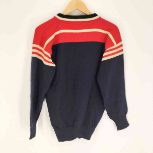 フィラ FILA 80-90S イタリア製 ロゴワッペン ロゴジップ ウール ハーフジップ ニット セーター メンズ