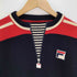 フィラ FILA 80-90S イタリア製 ロゴワッペン ロゴジップ ウール ハーフジップ ニット セーター メンズ