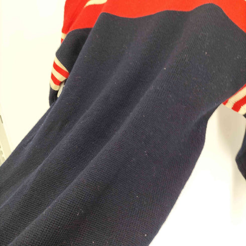 フィラ FILA 80-90S イタリア製 ロゴワッペン ロゴジップ ウール ハーフジップ ニット セーター メンズ