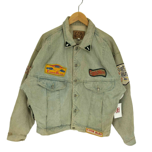 CODE BLEU M052-144M ワッペン 装飾 デニム トラッカー ジャケット メンズ import:L