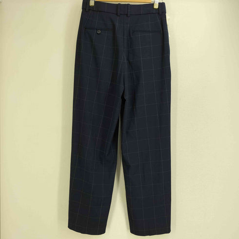 ユニクロ UNIQLO タックワイドパンツ(チェック・丈標準68~70cm) レディース L