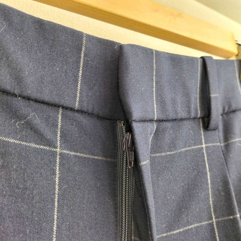 ユニクロ UNIQLO タックワイドパンツ(チェック・丈標準68~70cm) レディース L
