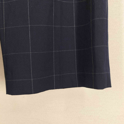 ユニクロ UNIQLO タックワイドパンツ(チェック・丈標準68~70cm) レディース L
