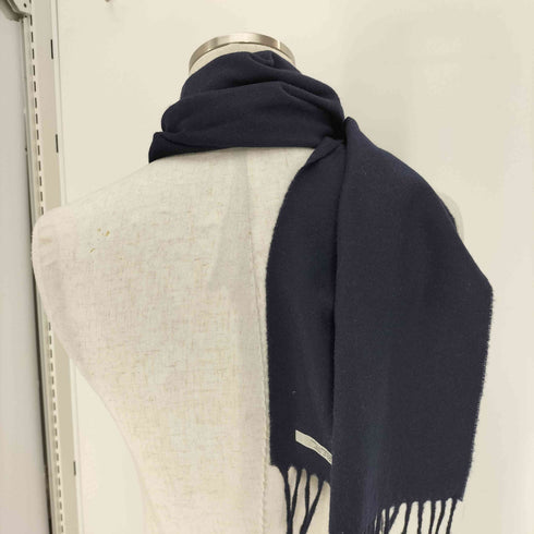 クリスチャンディオール Christian Dior イタリア製 ロゴ 刺繍 フリンジ ラムウール マフラー メンズ