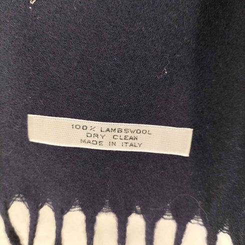 クリスチャンディオール Christian Dior イタリア製 ロゴ 刺繍 フリンジ ラムウール マフラー メンズ