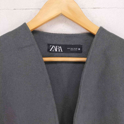 ザラ ZARA ウールボタンレスコート リバーコート レディース S