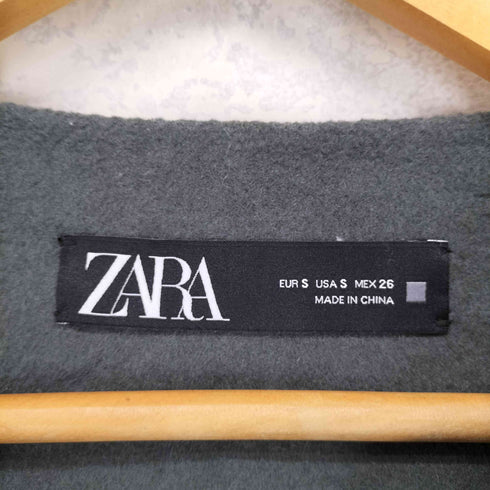ザラ ZARA ウールボタンレスコート リバーコート レディース S