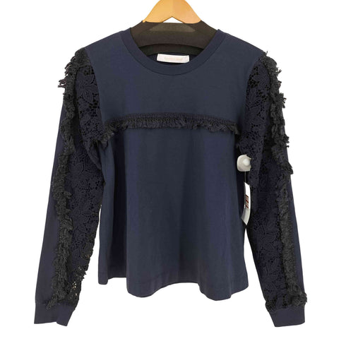 シーバイクロエ SEE BY CHLOE フリンジ レース カットソー レディース 34