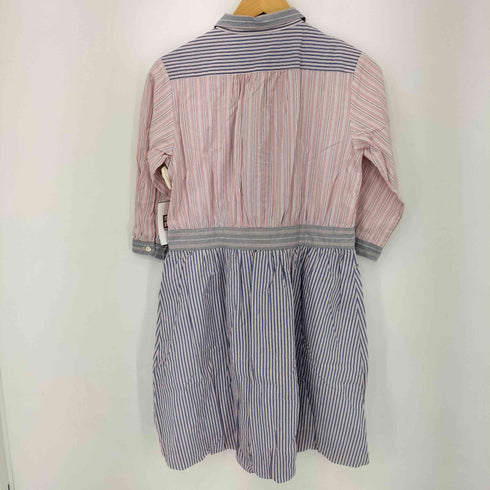 ビームスボーイ BEAMS BOY 別注 クレイジーパターンストライプパッチワーク L/S ワンピース レディース 36
