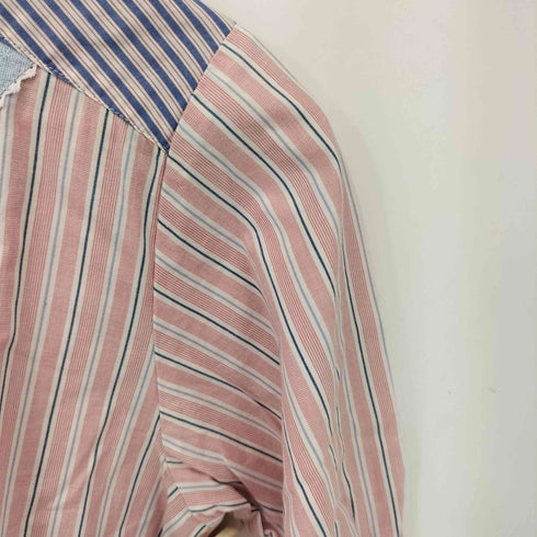 ビームスボーイ BEAMS BOY 別注 クレイジーパターンストライプパッチワーク L/S ワンピース レディース 36