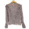 ザディグエヴォルテール ZADIG&VOLTAIRE Sheer Tweet Goa Shirt 総柄 フリル シアーブラウス レディース JPN:S