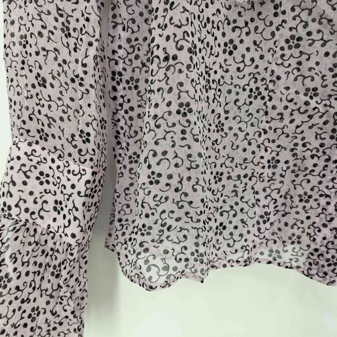 ザディグエヴォルテール ZADIG&VOLTAIRE Sheer Tweet Goa Shirt 総柄 フリル シアーブラウス レディース JPN:S