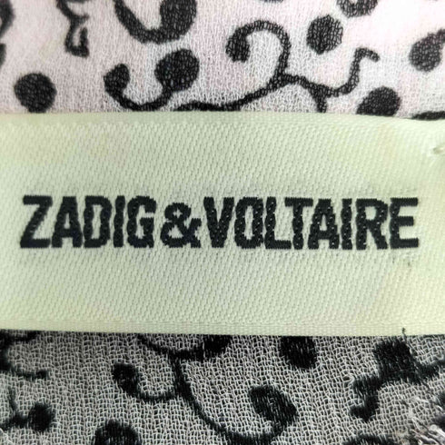 ザディグエヴォルテール ZADIG&VOLTAIRE Sheer Tweet Goa Shirt 総柄 フリル シアーブラウス レディース JPN:S