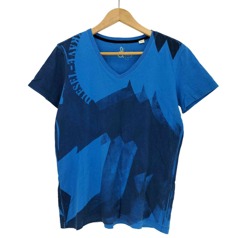 ディーゼル DIESEL 総柄 Vネック Tシャツ メンズ import:M