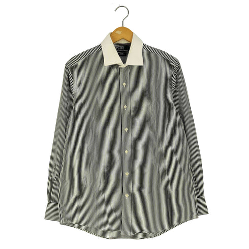 ポロバイラルフローレン Polo by RALPH LAUREN REGENT CUSTOM FIT スイッチング ストライプ コットンシャツ メンズ 41-84