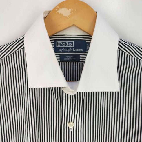ポロバイラルフローレン Polo by RALPH LAUREN REGENT CUSTOM FIT スイッチング ストライプ コットンシャツ メンズ 41-84
