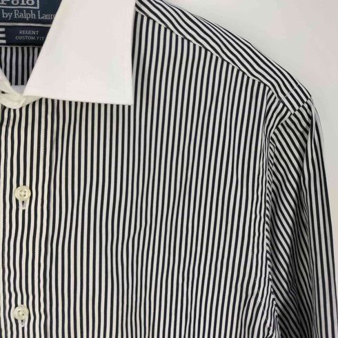 ポロバイラルフローレン Polo by RALPH LAUREN REGENT CUSTOM FIT スイッチング ストライプ コットンシャツ メンズ 41-84