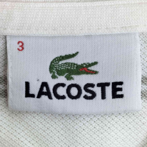 ラコステ LACOSTE ロゴワッペン ボーダー 鹿の子 ポロシャツ メンズ 3