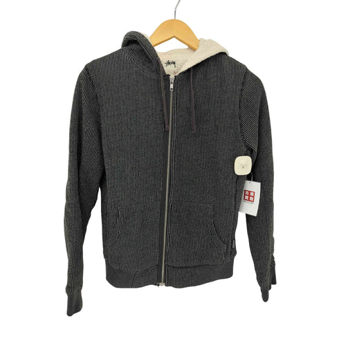 ステューシーウィメン Stussy Women ストライプ 裏ボア ジップアップ パーカー レディース import:S