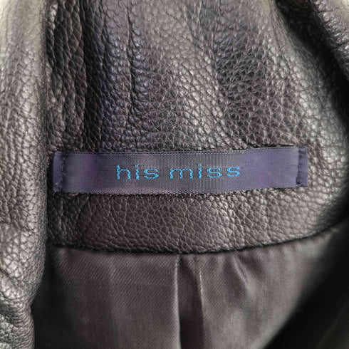 his miss レザー ハーフコート レディース