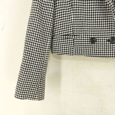 ザラ ZARA ダブルブレストブレザー クロップドハウンドトゥース ボクシーフィット ブロガー フェイブ レディース import:M