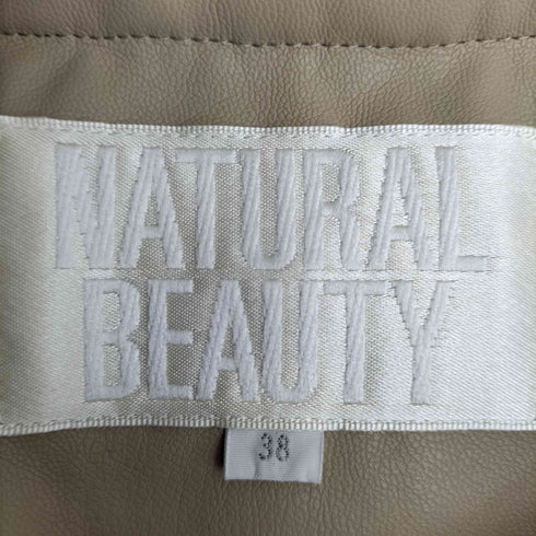 ナチュラルビューティーベーシック NATURAL BEAUTY BASIC フェイクレザー ノーカラージャケット レディース JPN:38
