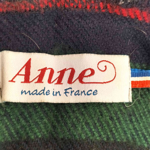 Anne フランス製 チェック フード付きポンチョ レディース
