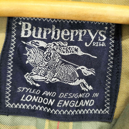 バーバリーズ BURBERRYS 70S~ STYLEDタグ MADE IN ENGLAND 玉虫 裏地チェックステンカラーコート メンズ