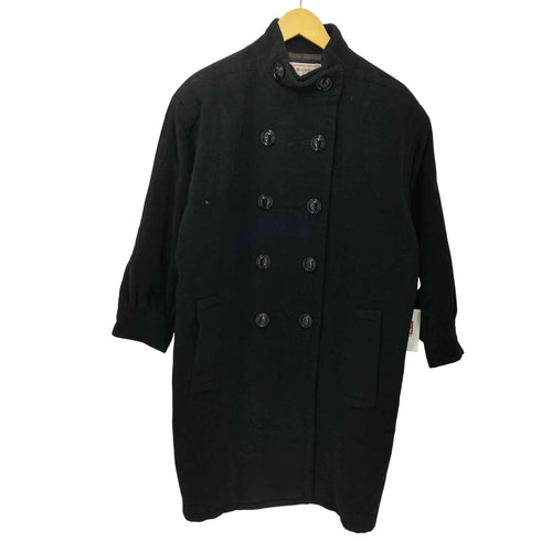 イヴサンローラン Yves Saint Laurent 90s OLD ウール100 ダブルブレスト スタンドカラー コート レディース import:M