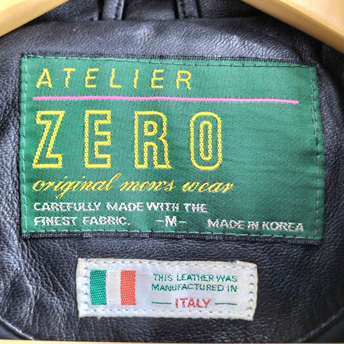 ATELIER ZERO アトリエ ゼロ 80s イタリア製 ラムレザー ジップアップ ジャケット メンズ import:M