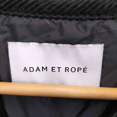 アダムエロペ Adam et Rope コーデュロイ パイピング キルティング クロップド ノーカラー ジャケット レディース FREE