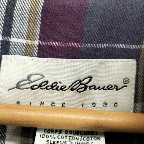 エディーバウアー Eddie Bauer 90s 裏地チェック 襟コーデュロイカバーオール メンズ JPN:L