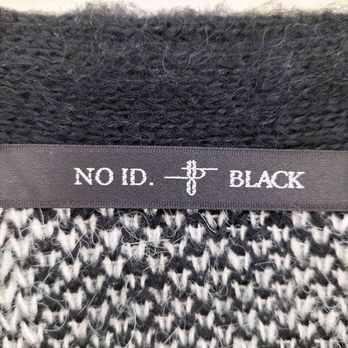 ノーアイディーブラック NO ID.BLACK ウール シャギー ミックス ストライプ カーディガン メンズ JPN:2