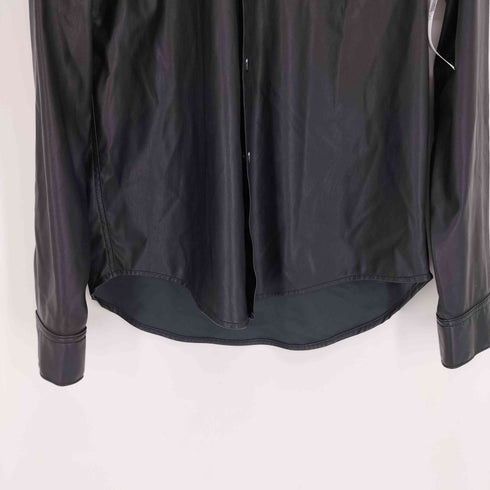 ザラ ZARA FAUX LEATHER OVERSHIRT フェイクレザー オーバー シャツ メンズ import:M