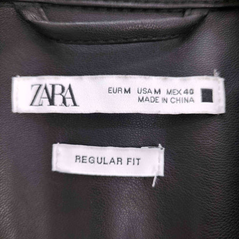 ザラ ZARA FAUX LEATHER OVERSHIRT フェイクレザー オーバー シャツ メンズ import:M