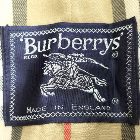 バーバリーズ BURBERRYS 70-80s 小文字タグ イングランド製 裏地ノバチェック ステンカラーコート メンズ