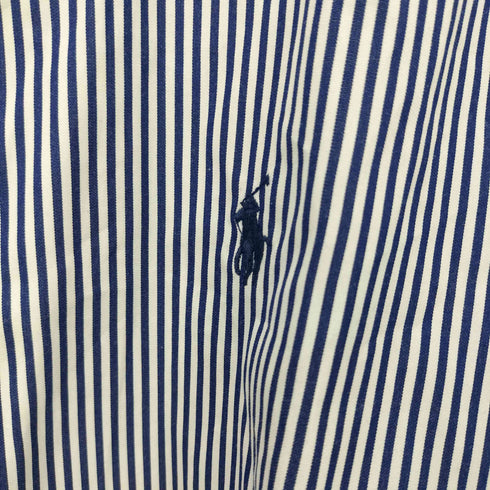 ポロバイラルフローレン Polo by RALPH LAUREN ポニー刺繍 短丈 ストライプシャツ レディース import:S